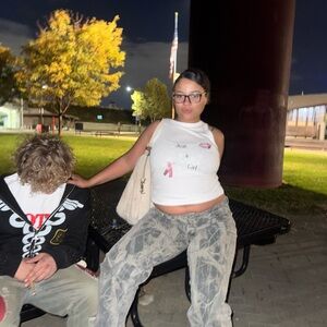 White Graphic Tank Top